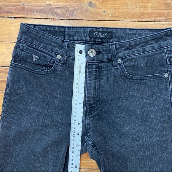 GUESS mens black skinny jeans ripped knees faded size 31 stretchy Denim - Picture 10 of 13